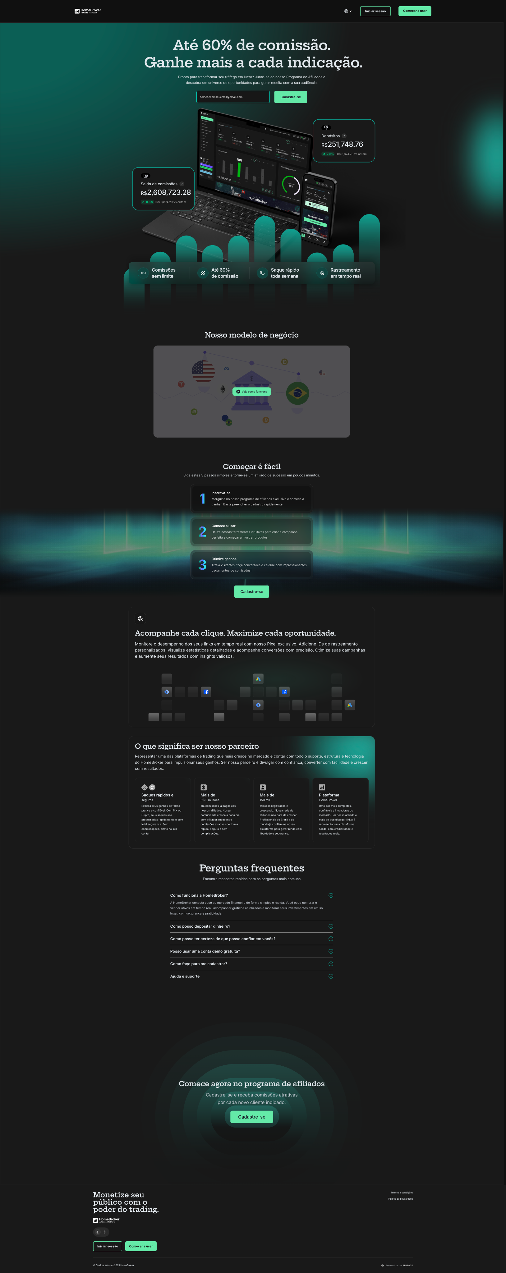 HomeBroker Affiliate program homepage